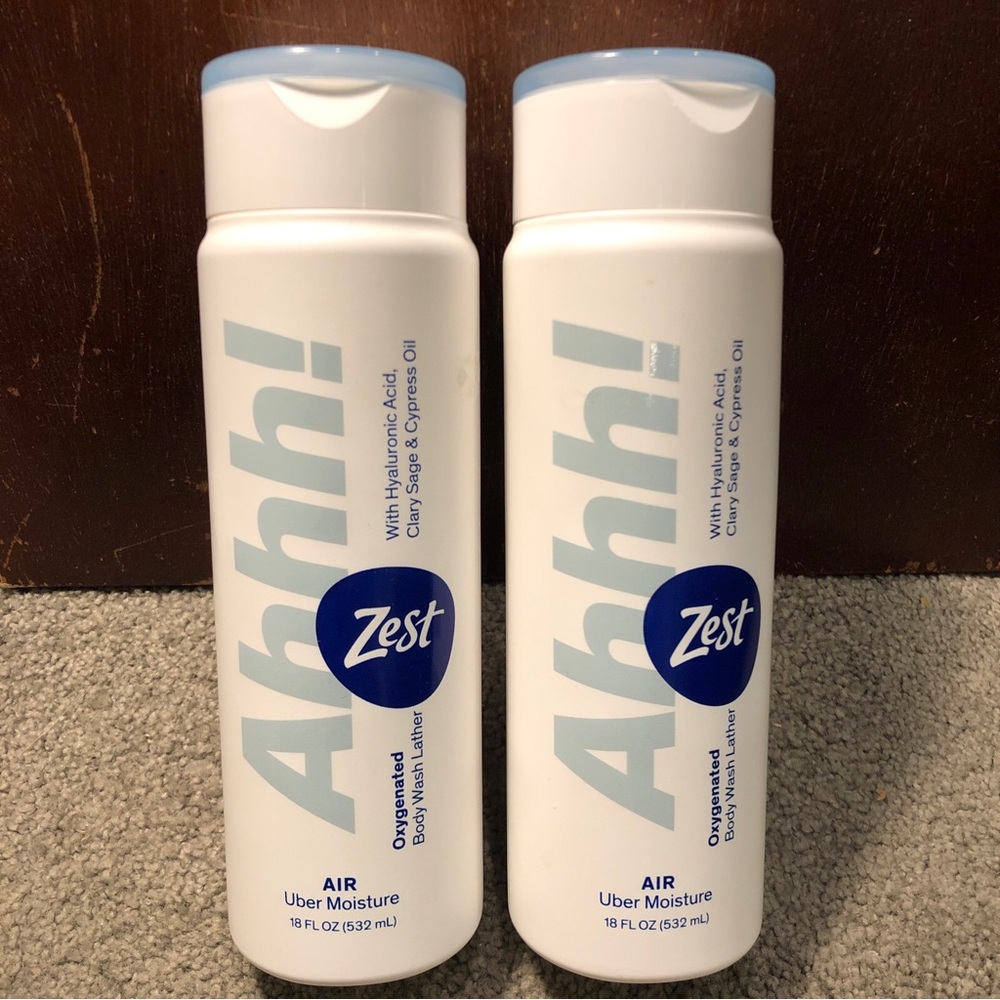 X2 Zest Ahhh Air Uber Moisture Oxygenated Body Wash Lather Hyaluronic Acid 18oz